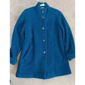 Bromley   Boiled Wool Teal  Coat  size 4 fits Medium as well